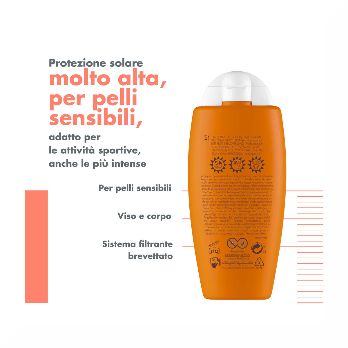 Eau Thermale Avene Protezione Solare Molto Alta Fluido Sport SPF 50+ 100ml-9