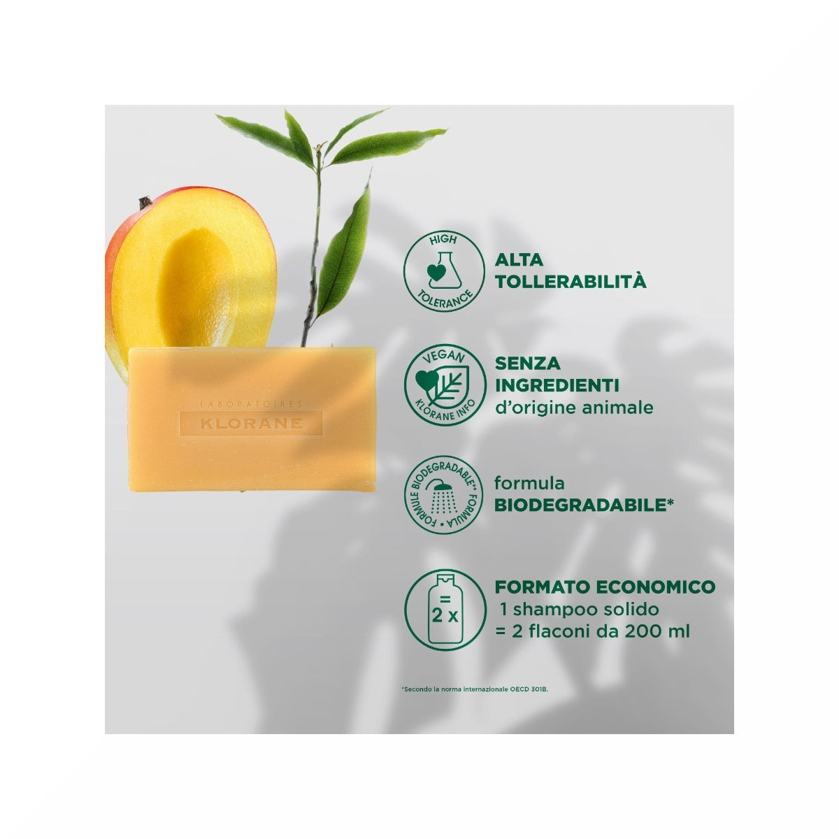 Klorane Shampoo solido al Mango capelli secchi 80g-7