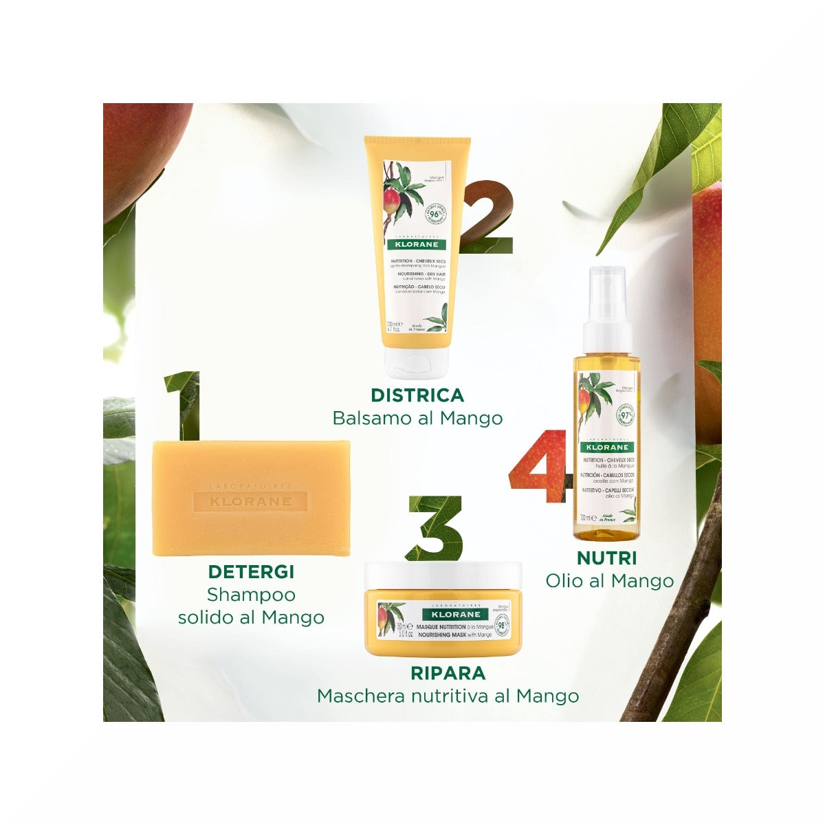 Klorane Shampoo solido al Mango capelli secchi 80g-8