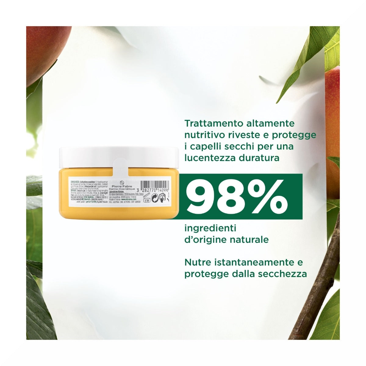 Klorane Maschera al Mango capelli secchi 150ml-7