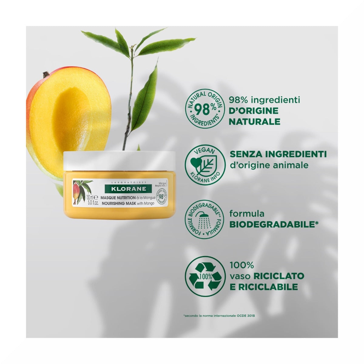 Klorane Maschera al Mango capelli secchi 150ml-6