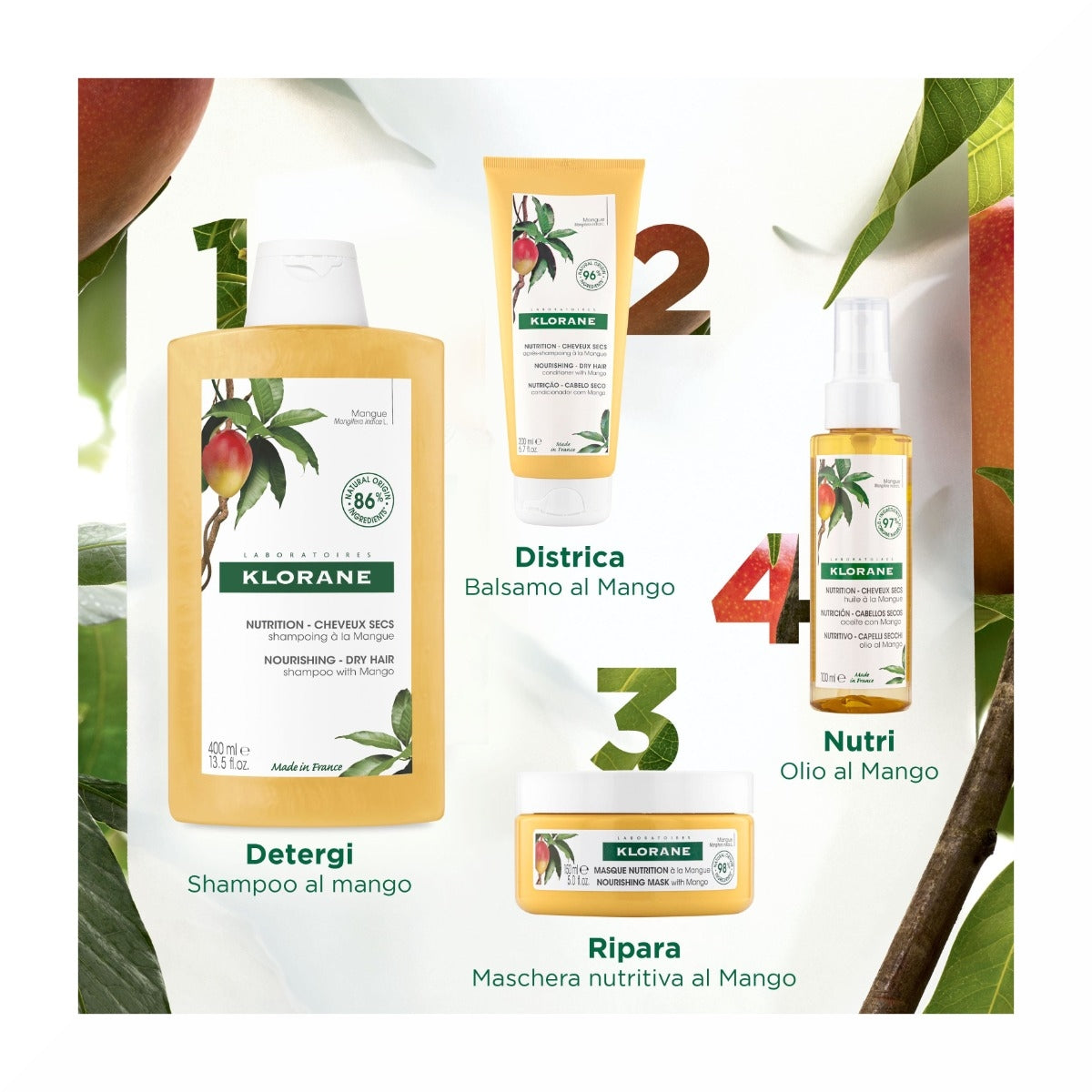 Klorane Maschera al Mango capelli secchi 150ml-9