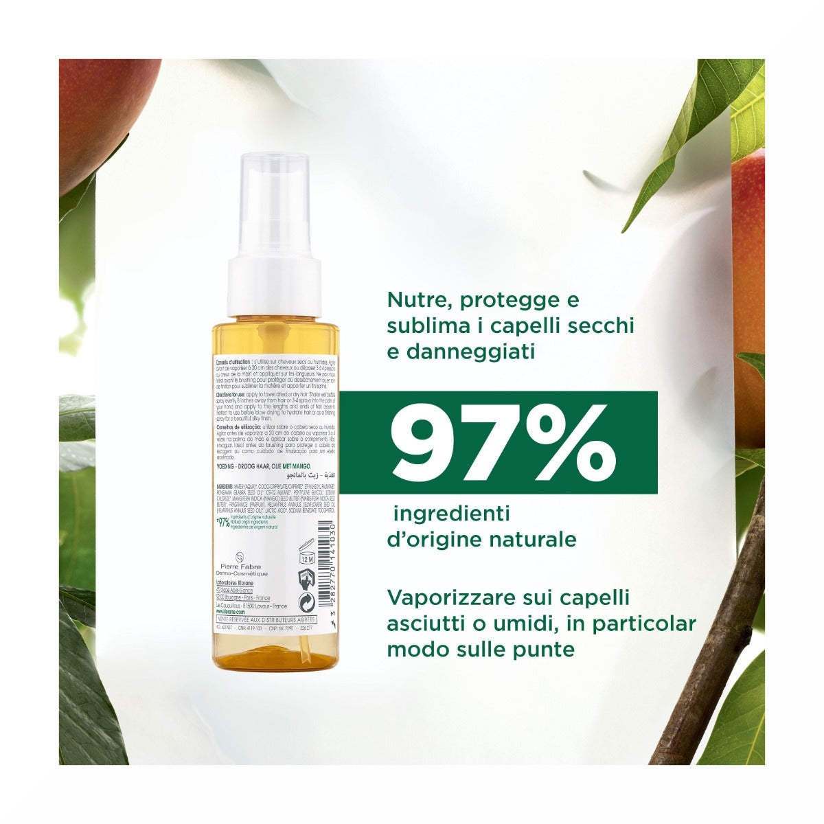 Klorane Olio al Mango capelli secchi 100ml-7