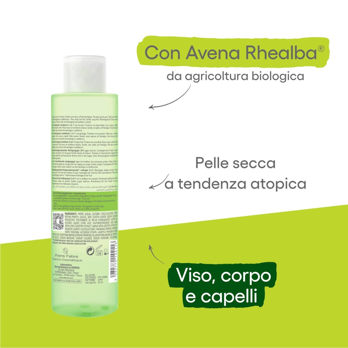 A-Derma Exomega Control gel detergente emolliente 2 in 1 corpo e capelli pelle secca 200ml-14