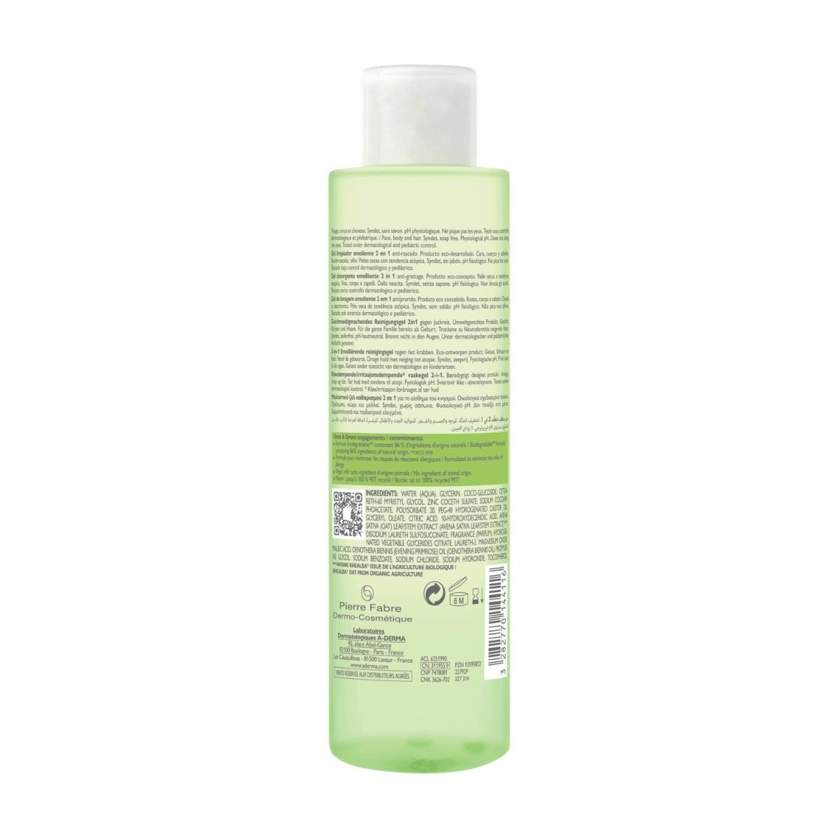 A-Derma Exomega Control gel detergente emolliente 2 in 1 corpo e capelli pelle secca 200ml-11