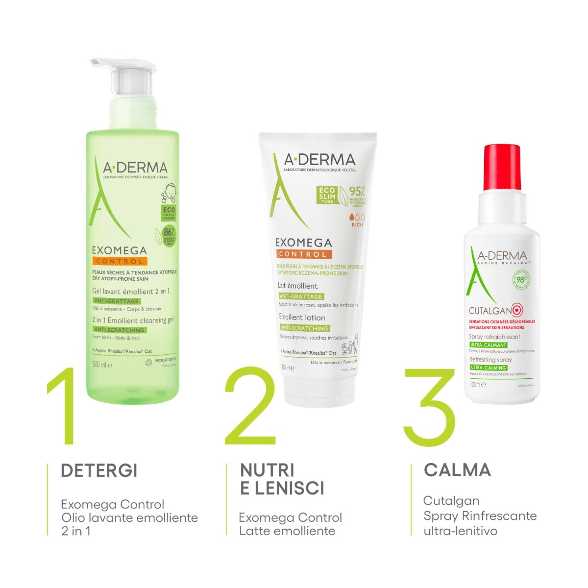 A-Derma Exomega Control gel detergente emolliente 2 in 1 corpo e capelli pelle secca 200ml-15
