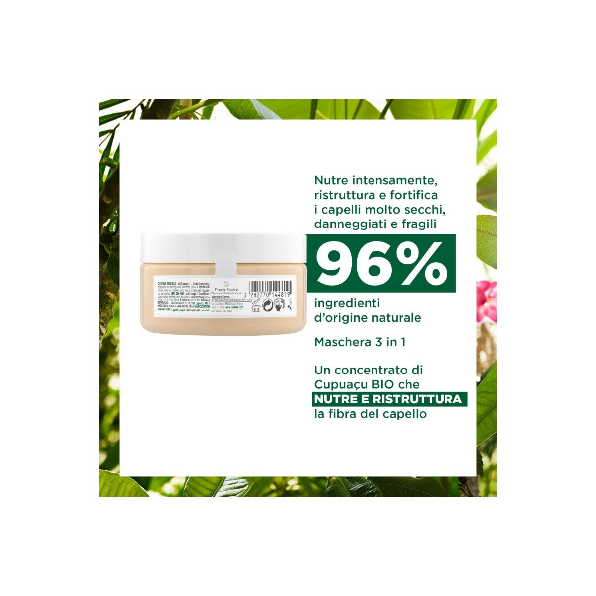 Klorane Maschera Riparatrice al Burro di Cupuacu Bio 150ml-5