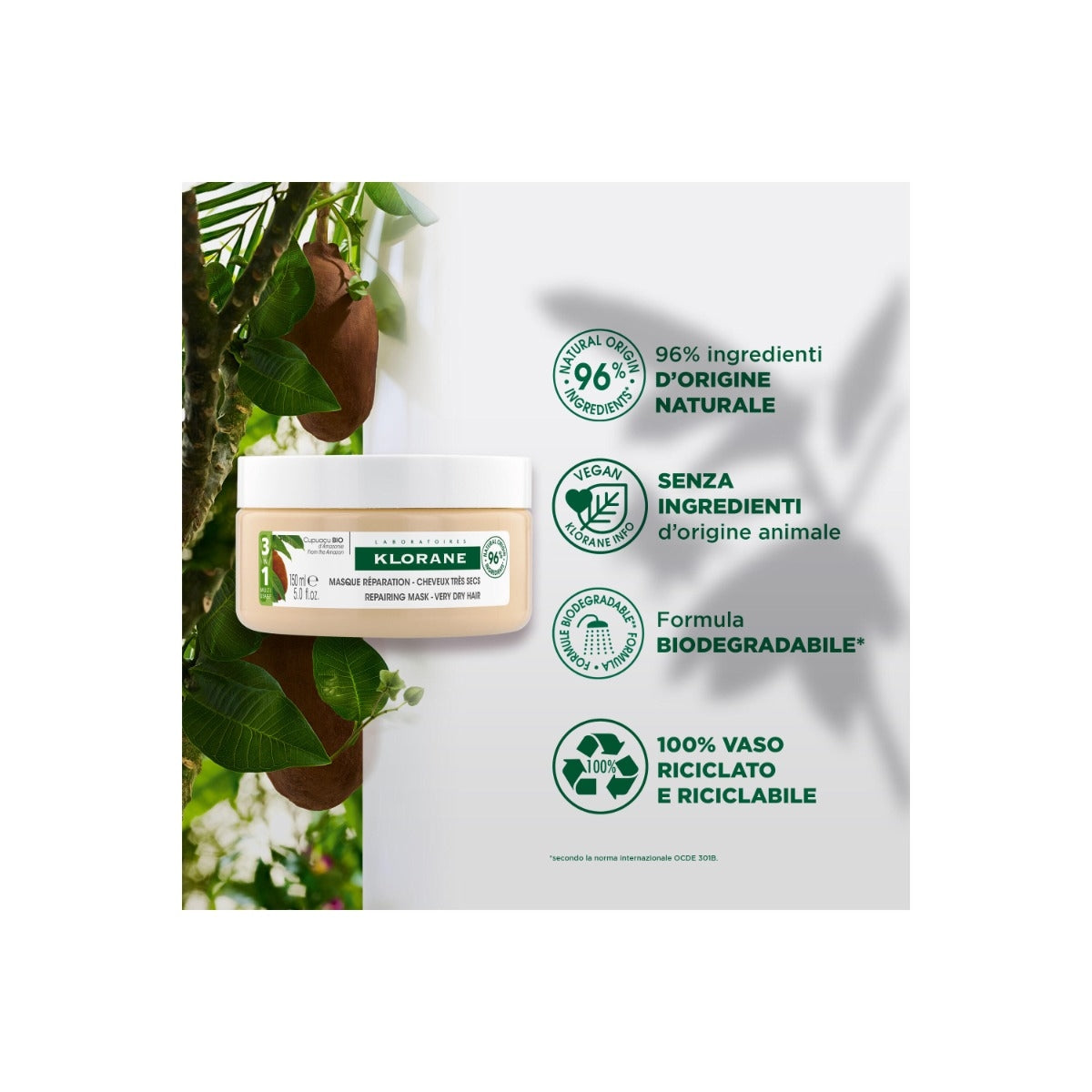 Klorane Maschera Riparatrice al Burro di Cupuacu Bio 150ml-4