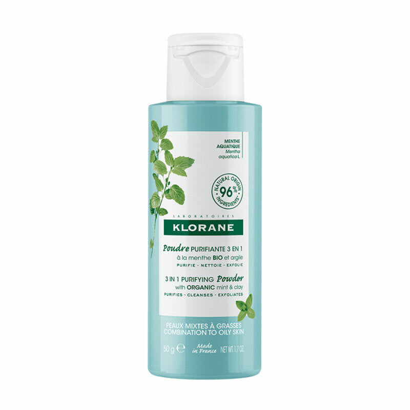 Klorane Polvere Purificante 3 in 1 alla Menta BIO e all'Argilla 50g-3