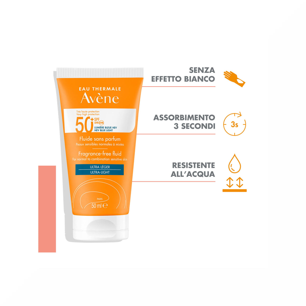 Avène Fluido Senza Profumo SPF 50+ Solare Viso 50ml-4