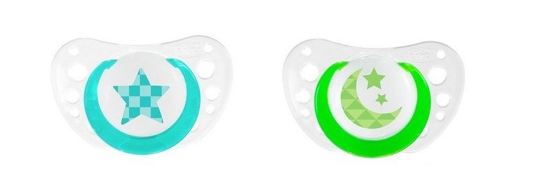 Chicco Physio Air Night succhietto in silicone 6-12m 2 pezzi colori assortiti-1
