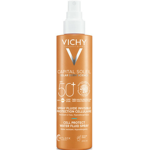 Vichy Capital Soleil Cell Protect Fluido Ultra Leggero Spray Protezione Alta SPF50 200 ml-2
