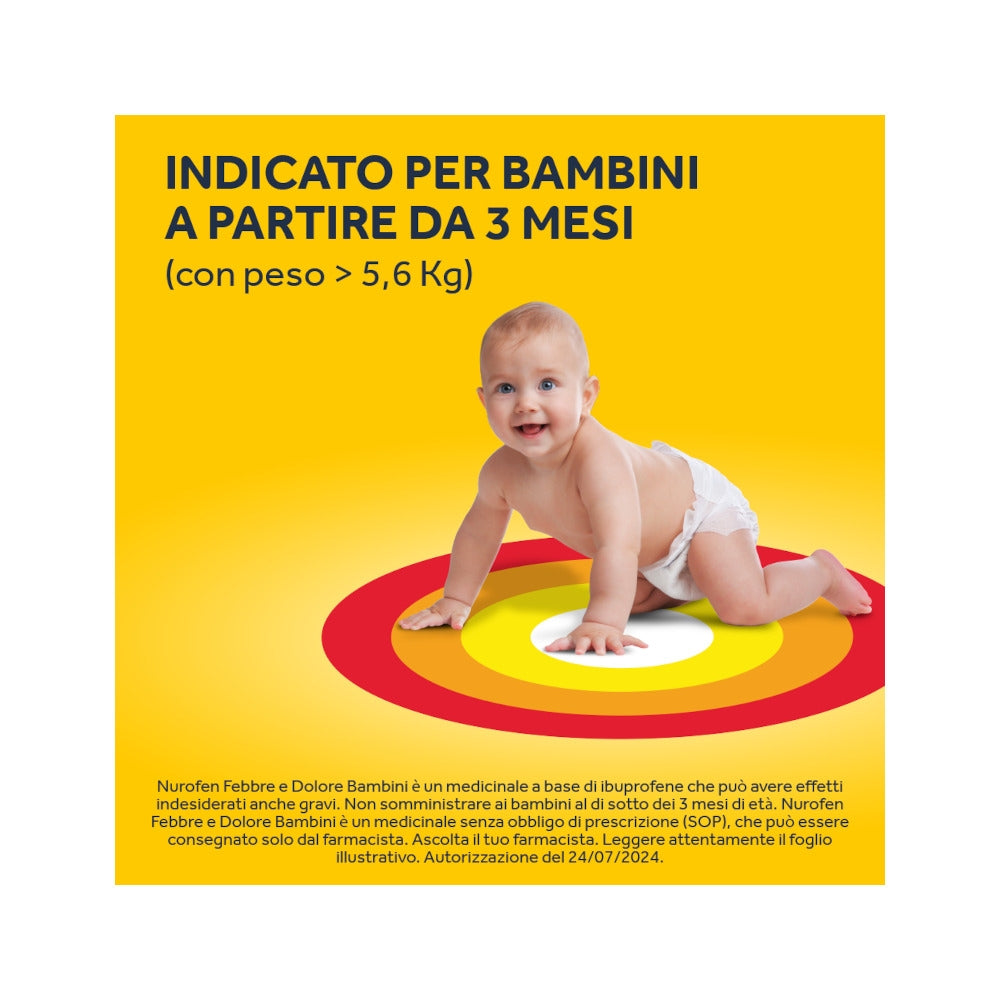 Nurofen Febbre e dolore per bambini uso orale 100 mg / 5ml gusto arancia 150ml con siringa dosatrice-8