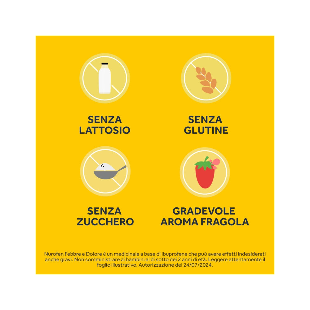 Nurofen Febbre e dolore per bambini uso orale 200 mg / 5ml gusto fragola 100ml con siringa dosatrice-14