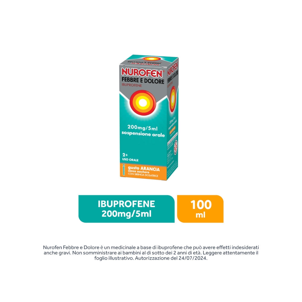 Nurofen Febbre e Dolore Ibuprofene Bambini 200 mg/5 ml 100 ml-4