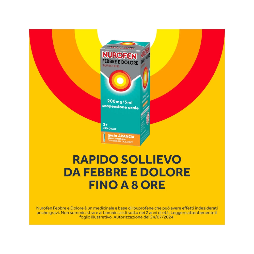 Nurofen Febbre e Dolore Ibuprofene Bambini 200 mg/5 ml 100 ml-5