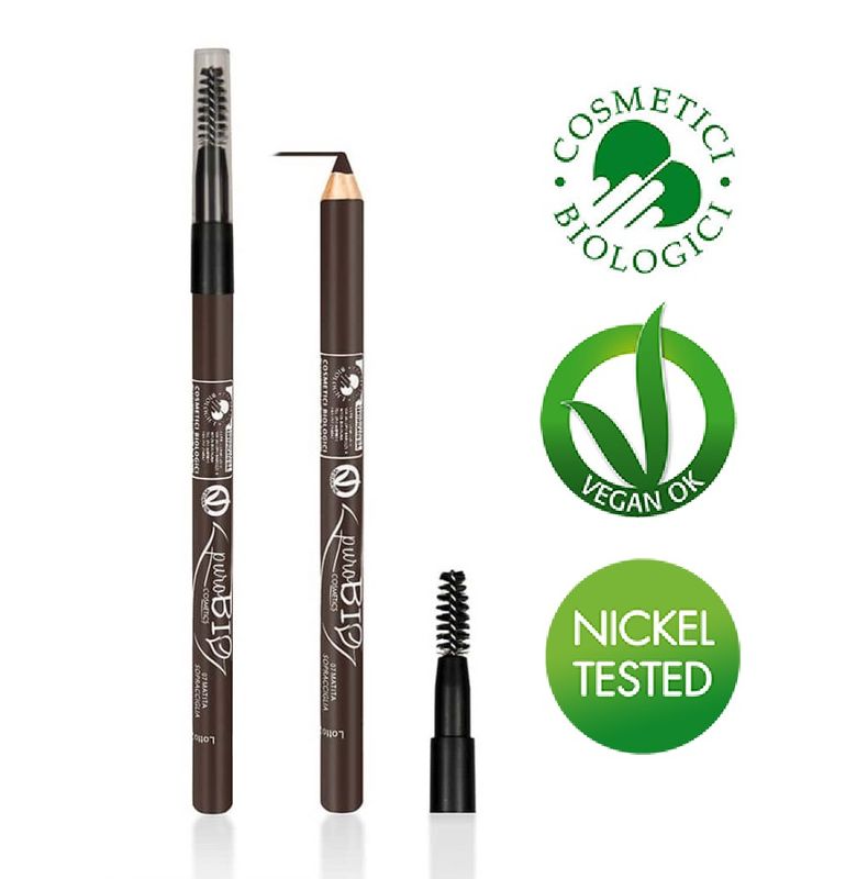 PuroBio Cosmetics Matita Sopraccigliare con scovolino n.07 medio-1