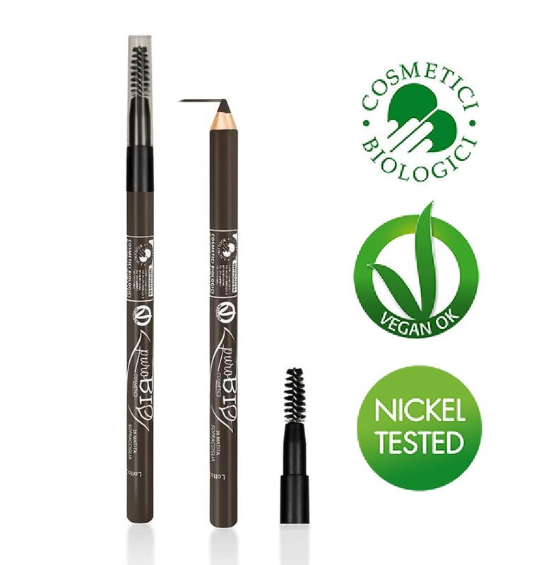 PuroBio Cosmetics Matita Sopraccigliare con scovolino n.28 scuro-1