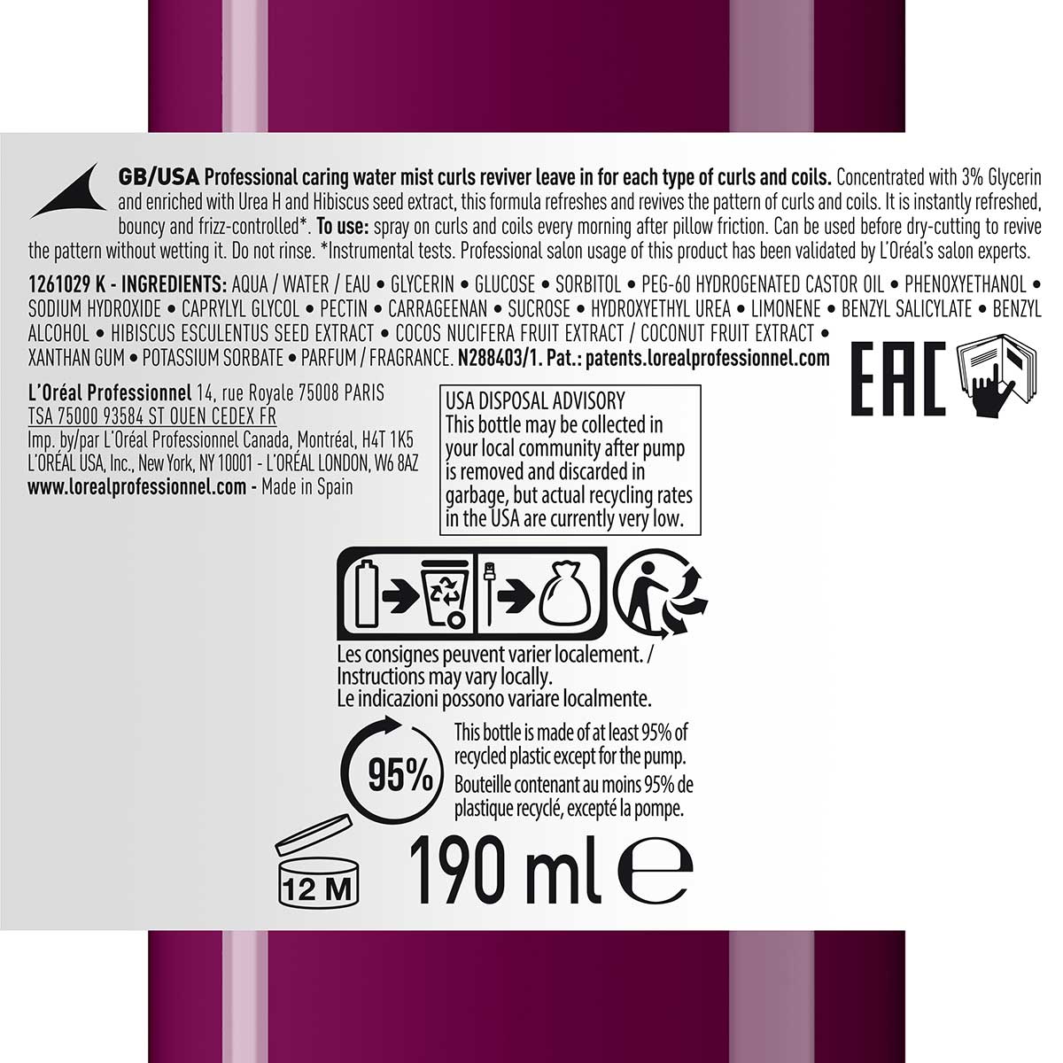 Curl Expression Curl Reviving Spray 190ml
