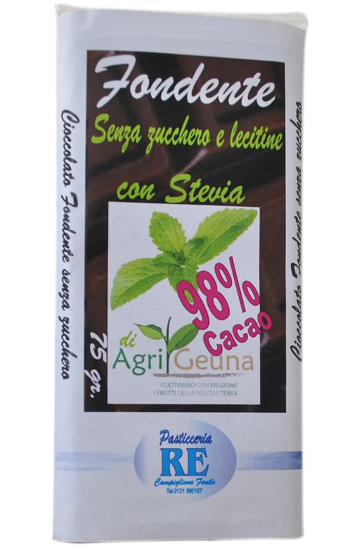 Pasticceria Re Cioccolato Fondente con Stevia 75g senza zucchero-1