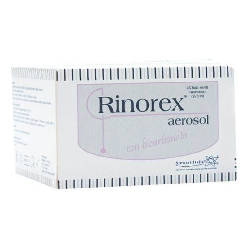 Rinorex aerosol bicarbonato 25 fiale 3 ml trattamento affezioni respiratorie-1