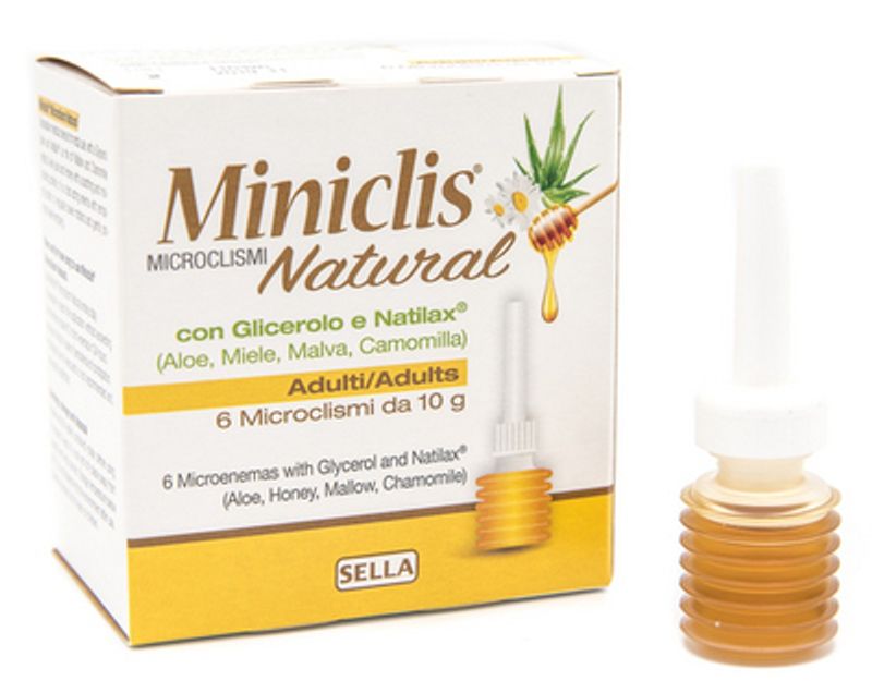 Miniclis natural microclismi con glicerolo e Natilax Adulti 6pz da 10g-1