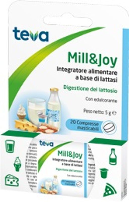 Teva Mill E Joy Integratore Alimentare lattasi 20 Compresse Masticabili digestione del lattosio-1