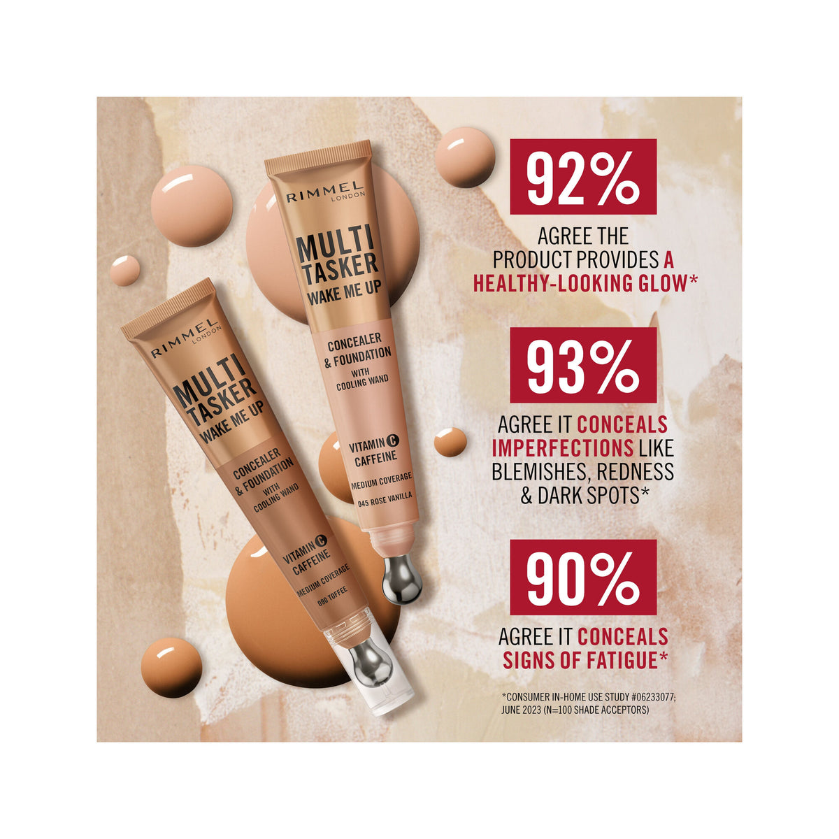 Rimmel Multi-tasker Wake Me Up Correttore & Fondotinta Formula Vegana 110 Warm Coconut 20ml-5