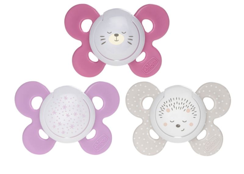 Chicco Physio Comfort  Night Succhietti Silicone 16-36m Rosa 2 Pezzi-1