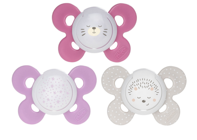 Chicco Physio Comfort  Night Succhietti Silicone 16-36m Rosa 2 Pezzi-1