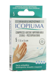 Icopiuma compresse adesive impermeabili sterili post-operatorie 7,5x5 cm 5 pz-1