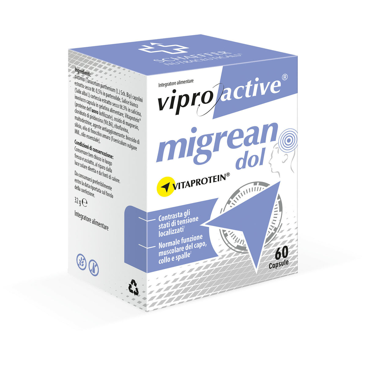 Viproactive Migrean Dol funzione muscolare 60 Capsule-2