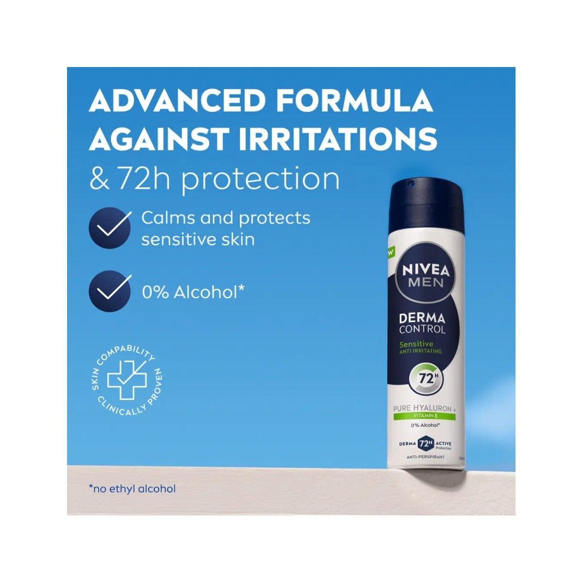Nivea Men Derma Control Sensitive Deodorante Antitraspirante Spray 72H 150ml-3