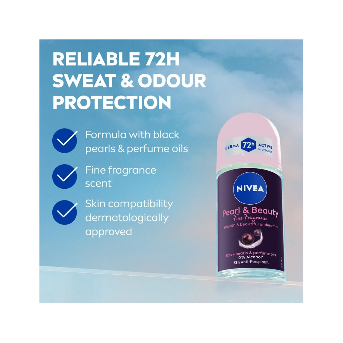 Nivea Pearl&Beauty Deodorante Antitraspirante Roll-On 72H 50ml-5