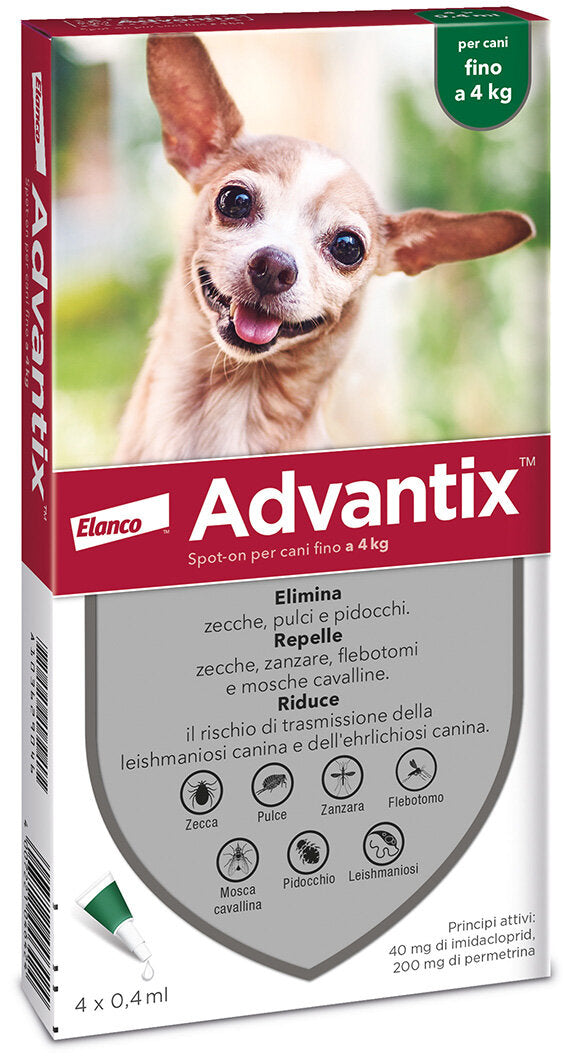Advantix Spot-on per cani fino a 4kg 4 pipette (4 x 0,4ml)-2