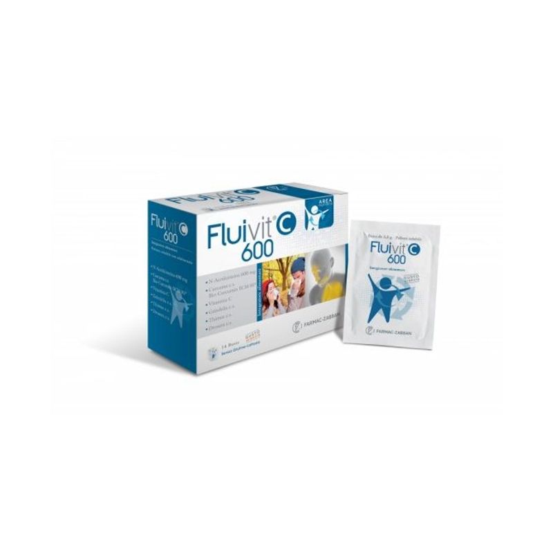Fluivit C 600 integratore alimentare utile per le difese immunitarie 14 bustine-1