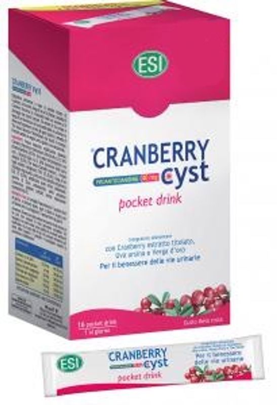 Esi Cranberry Cyst per il benessere delle vie urinarie 16 pocket drink gusto mela rossa-1
