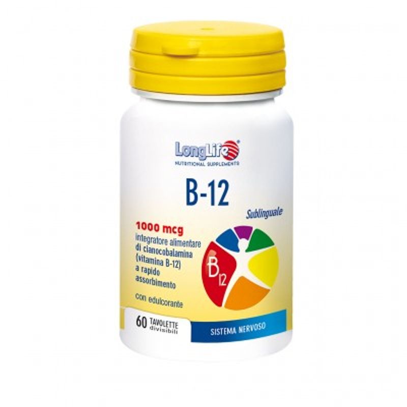 Longlife B-12 1000mcg vitamina sistema nervoso 60 tavolette divisibili-1