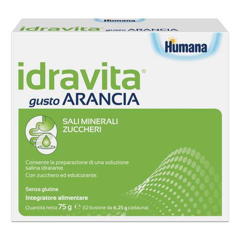 Humana Idravita sali minerali e zuccheri gusto Arancia 12 bustine-1