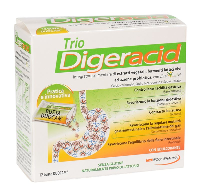 Trio Digeracid utile per la digestione e per il transito intestinale 12 buste-1