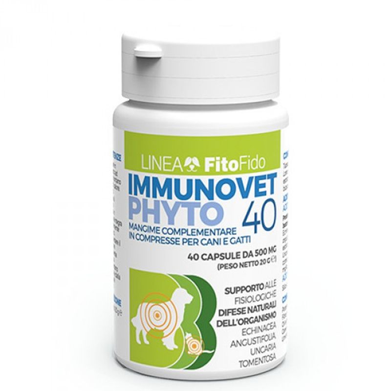 Immunov mangime complementare utile per le difese immunitarie per cani e gatti 40 capsule-1