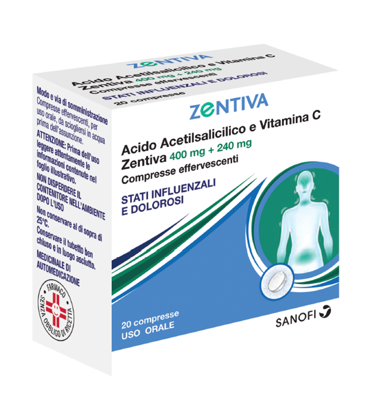 Acido Acetilsalicilico e Vitamina C Zentiva 20 compresse-1