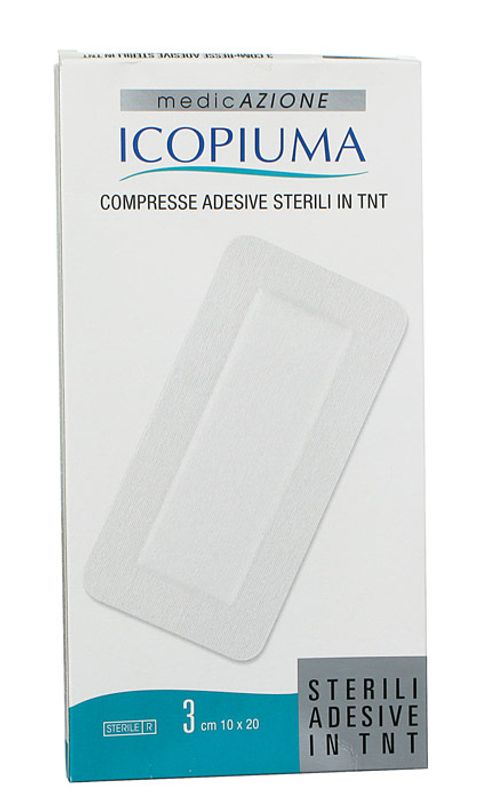Icopiuma Compresse adesive sterili in TNT 10x20cm 3 pezzi-1