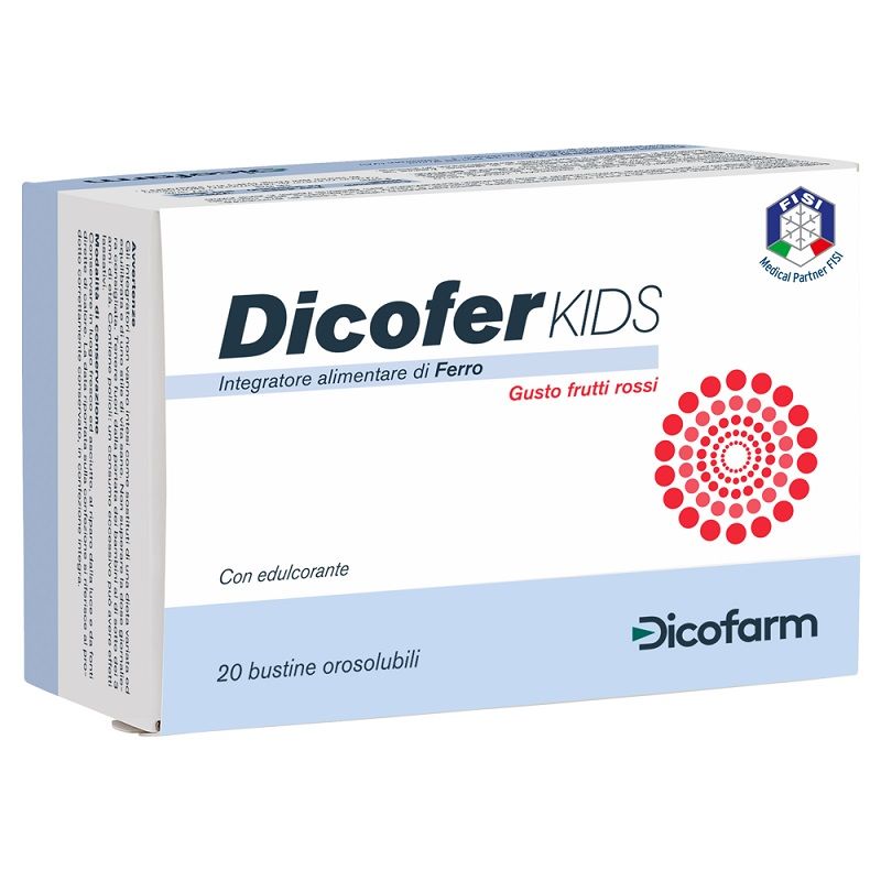 Dicofer Kids per le difese immunitarie gusto frutti rossi 20 bustine-0