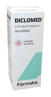 Diclomed Collutorio Diclofenac 0,74mg/ml Antidolorifico Anti Infiammatorio Mal Di Gola Flacone 200ml-1