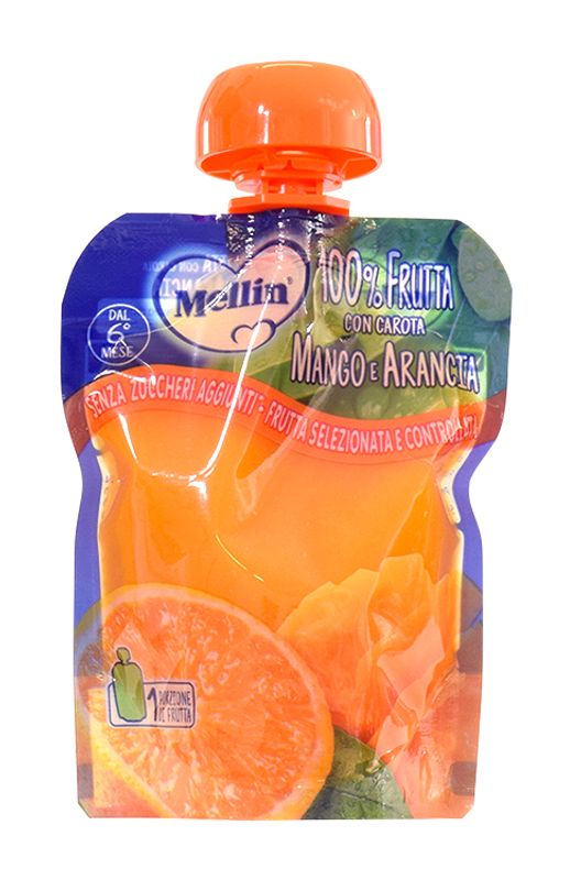 Mellin Merenda 100% frutta con carote Mango e Arancia 90g-1