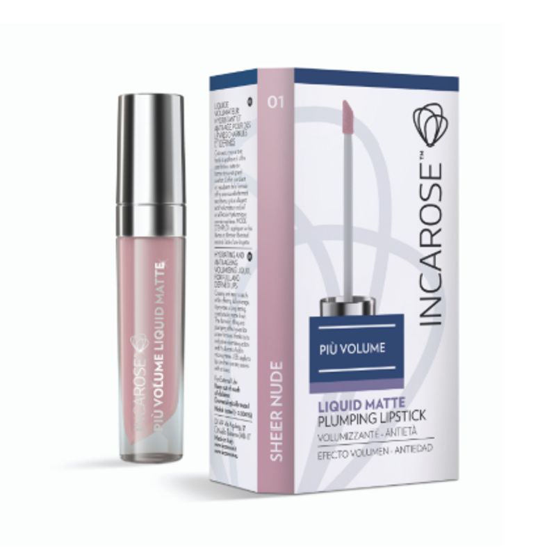 Incarose Liquid Matte Plumping Lipstick Rossetto Liquido n.01 Sheer Nude-1