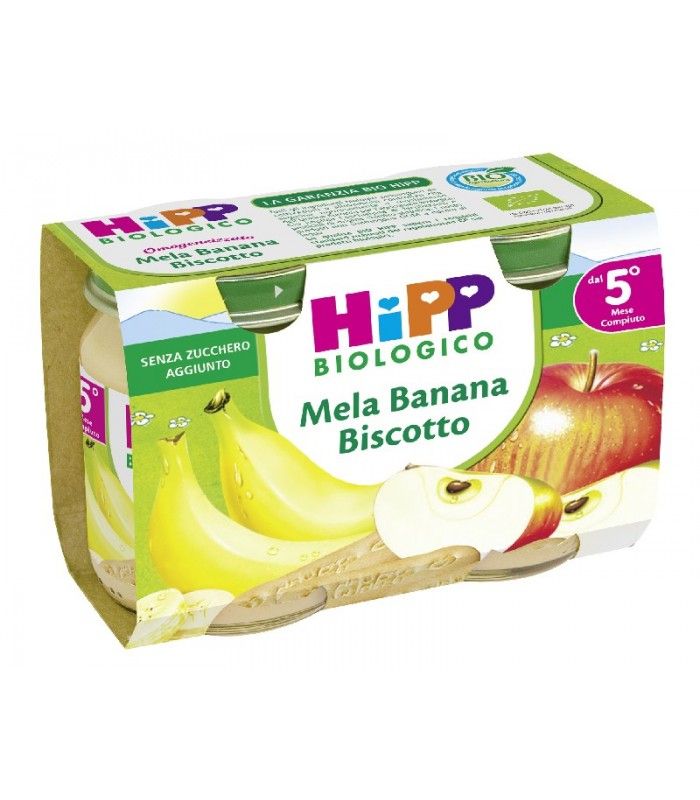 Hipp Omogeneizzato Mela Banana Biscotto bio 250g-1