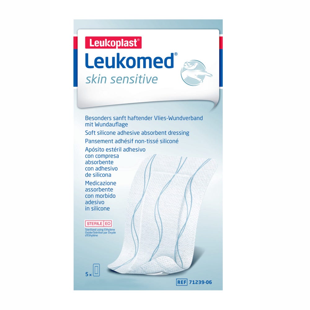 Leukoplast Leukomed Skin Sensitive Medicazione Adesiva 8x15cm 5 Pezzi-2