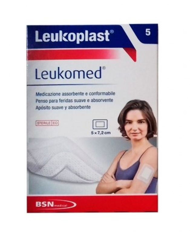 Leukomed Medicazione assorbente e conformabile 5 pezzi 5x7,2cm-1